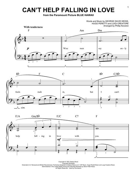 i cant help falling in love with you|i can't help falling in love with you sheet music.